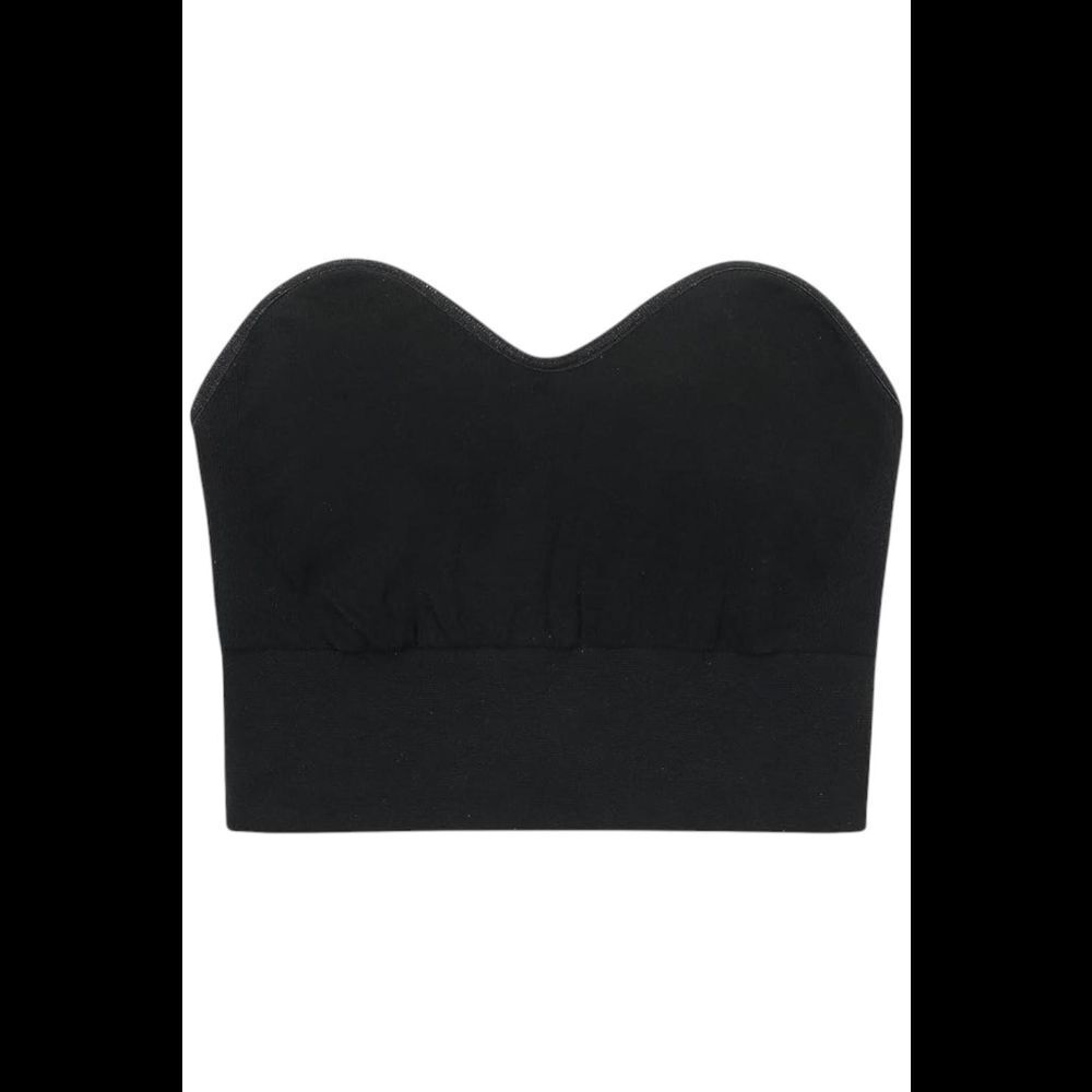 BRABAR Soft Strapless Bra Top Longline Strapless Bralette Black -